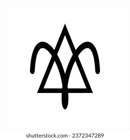 Simple abstract pentagram star logo design.