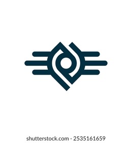 Simple abstract pin logo template