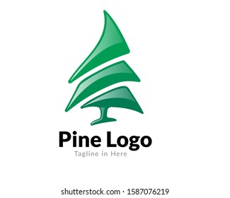 simple abstract pine art logo design inspiration