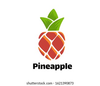 simple abstract pineapple logo design inspiration