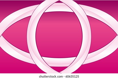 Simple abstract pink background with pink ribbon, vector illustration