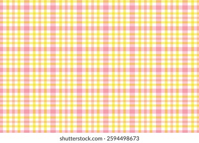 simple abstract pink yellow color smooth texture plaid check tartan gingham line pattern that can be used as a background or texture