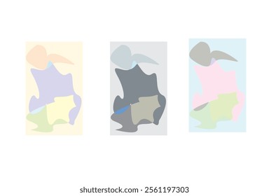 Simple abstract poster with shapeless spots, minimalist wall banner for decoration interior design.