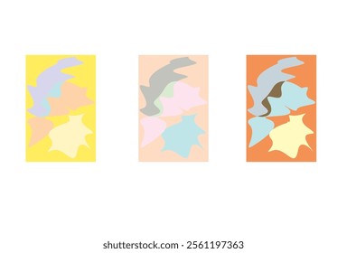 Simple abstract poster with shapeless spots, minimalist wall banner for decoration interior design.