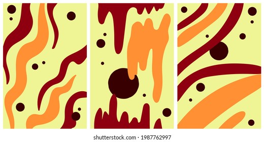 Simple abstract posters collection. Set of hand drawn vector posters. Simple prints collection flat design. Minimalistic art collection