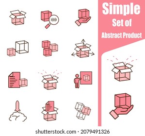 simple abstract product related vector line icon set Contains icons such as product research.