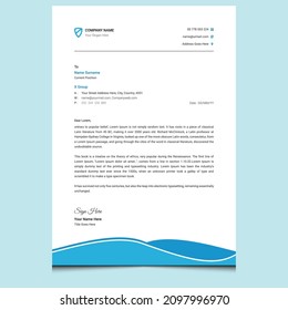 Simple abstract professional letterhead design. Geometric modern corporate business letterhead template. Unique clean letterhead design template for all business project.