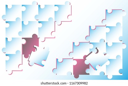 simple abstract with puzzle blue and white, design vektor