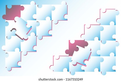 simple abstract with puzzle blue and white, design vektor