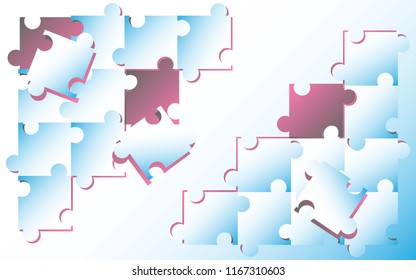 simple abstract with puzzle blue and white, design vektor