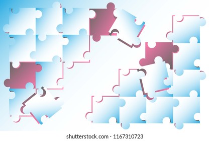 simple abstract with puzzle blue and white, design vektor