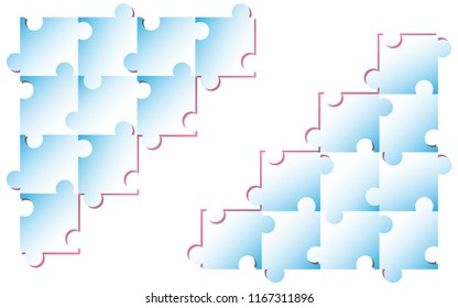 simple abstract with puzzle blue and white, design vektor