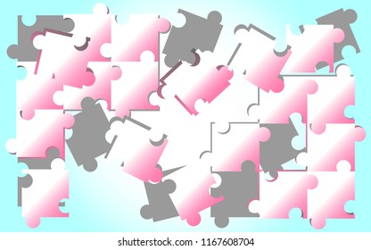 simple abstract with puzzle pink and background lighting, design vektor