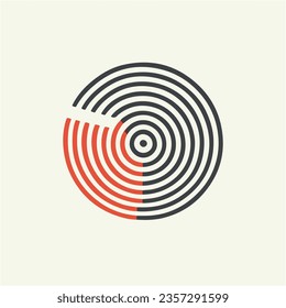 Vector de radar abstracto simple, concepto de logotipo de radar, icono
