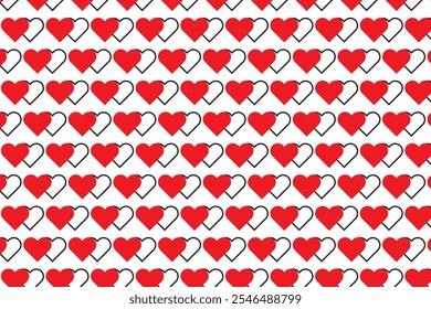 simple abstract red black color creative love heart pattern a pattern of hearts with a white background