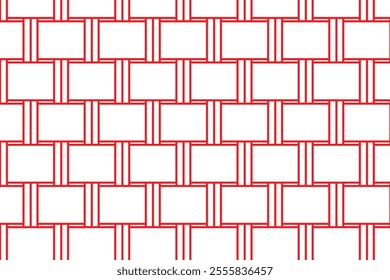 simple abstract red color creative line pattern a red and white brick wall with a white square in the middle