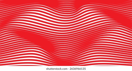  simple abstract red color distort wavy line pattern a white background with red lines