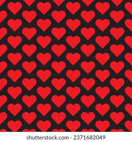 color rojo simple patrón de corazón abstracto sobre fondo de color negro