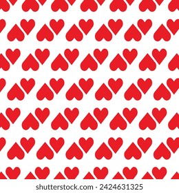 simple abstract red color heart shape love pattern on white background