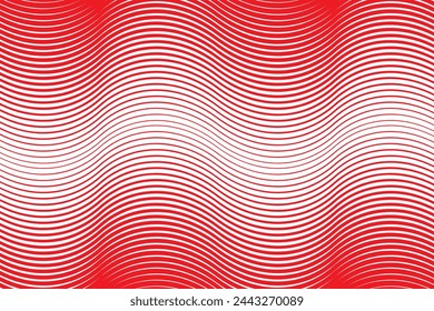 simple abstract red color horizontal halftone twist wavy line pattern