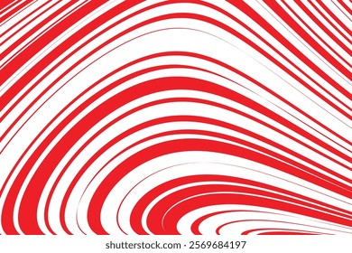 simple abstract red color thin to thick creative wavy line pattern