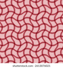 simple abstract red colour wave chaqe plade pattern with light pink background