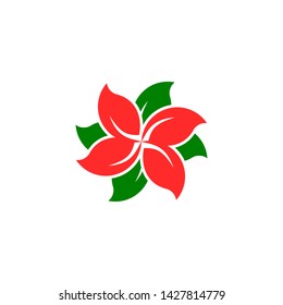 Simple abstract red leaf tree logo icon vector. editable logo concept