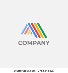 Simple abstract roofing logo design. Colorful oof logo template. Roofing vector symbol. Roofing and painting logo.