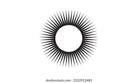Simple abstract round element, sign or logo on white background.