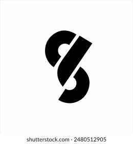 Diseño de logotipo abstracto simple S6 o número 86.