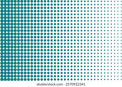 simple abstract sea green color big to small polka dot half tone pattern that can be used as a background or texture