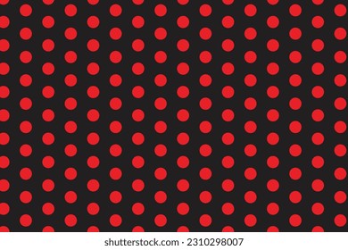 simple abstract seamlees red polka dot pattern on black background