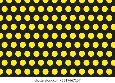 simple abstract seamlees yellow polka dot pattern on black colour background