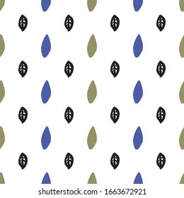 Simple abstract seamless leaves background for your design. Seamless pattern