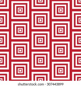 Simple Abstract Seamless Pattern of Repeating Red and White Squares, Vector Illustration EPS10