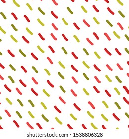 Simple abstract seamless pattern with stripes. Holiday theme in red for wrapping paper. Background for children's holiday or christmas party decoration, wrapping paper, wallpaper, cards and greetings