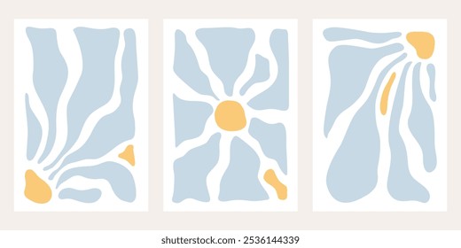 simple abstract set daisy energy vector poster wall decor