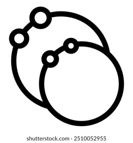 Simple abstract shape connecting circles with dots symbolizing network