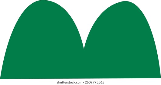 A simple abstract shape resembling a plant with three rounded leaves in a minimalist style. The illustration depicts a stylized botanical form with smooth curves and a clean look. Cartoon vector