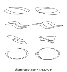 Simple abstract shapes for your design. Clean and minimalistic line style template. Vector.