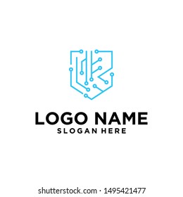 simple abstract shield robotic logo