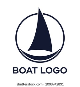 Simple and abstract ship logo design vector