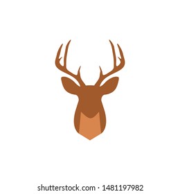 Simple Abstract Silhouette Deer Head for Logo Icon