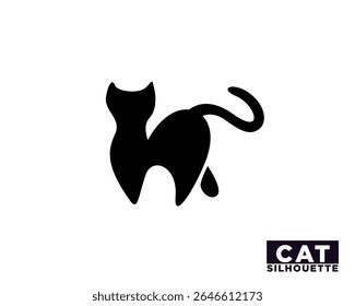 simple abstract silhouette walking black cat logo icon symbol design template illustration inspiration