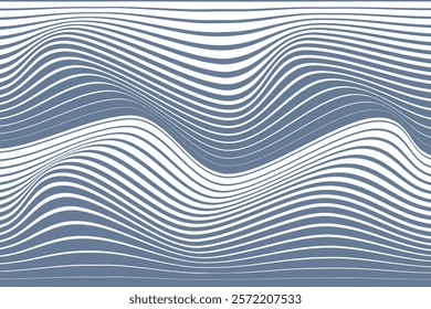 simple abstract sky grey color big to small half tone blend horizontal wavy distort line pattern