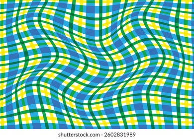 simple abstract sky yellow green creative smooth texture plaid check line wavy pattern tartan gingham plaid check wavy pattern the pattern of the squares