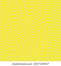simple abstract soft color polka dot wavy distort pattern on yellow background