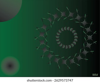 Simple abstract spiral composition with green gradient