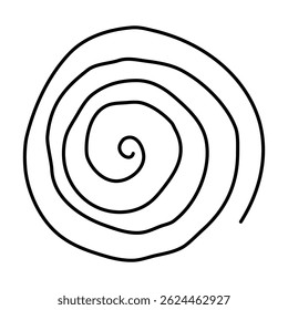 Simple abstract spiral in hand-drawn style. Perfect for modern graphic design, logos, branding, meditation visuals, and wall prints. Vector format, editable stroke.
