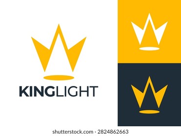simple abstract spotlight king crown logo vector design